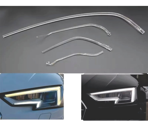 Barras Acrílicas Drl Farol Audi A4 L 2016 17 18 19
