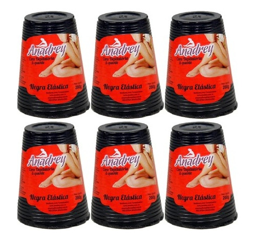 Kit C/ 6 Cera Anadrey Negra 200g