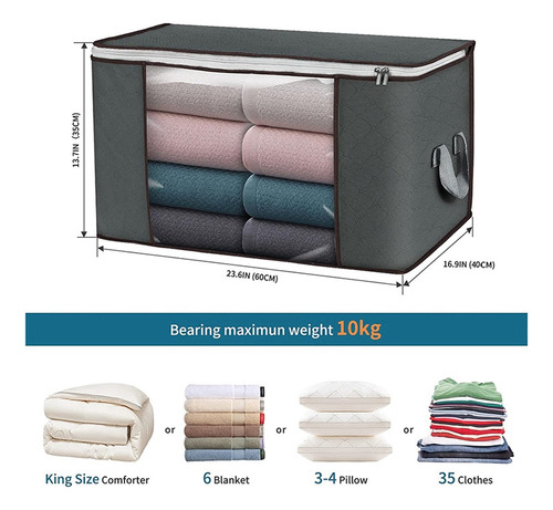 Bolsas De Almacenamiento De 80 L, Paquete De 6 Contenedores