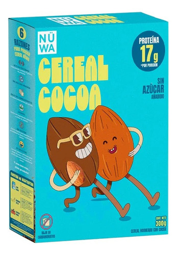 Cereal Nüwa Cocoa Sin Azucar Vegano Con Proteina 300g