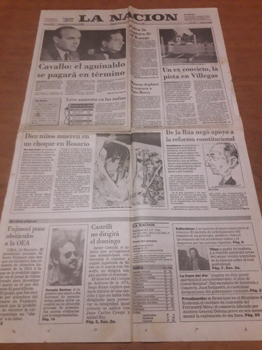 Tapa Diario La Nación 13 05 1992 Ingeniero Santos Villegas 