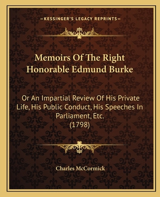 Libro Memoirs Of The Right Honorable Edmund Burke: Or An ...