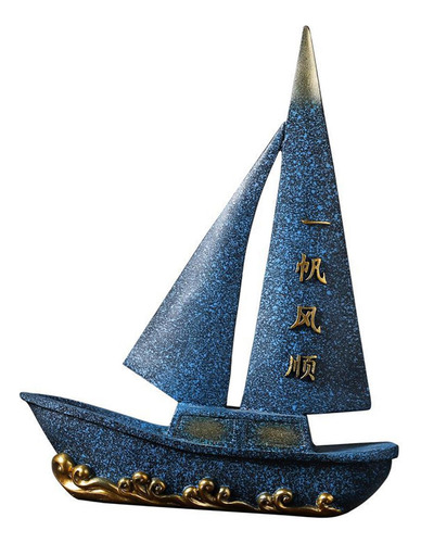Sailing Ship Statue Feng Shui Decoration Table Figurine