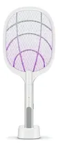 Comprar Raqueta Mata Mosquitos Moscas Insectos Luz Led Recargable Color Blanco