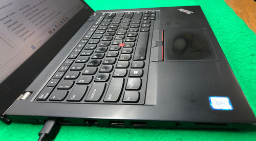 Laptop Lenovo T480s Touch Core I7 Ram 16gb Ssd 512gb Win 11 Negro (Usado)