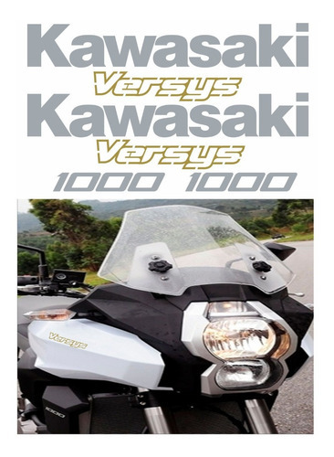 Kit Emblema Adesivos Compatível Kawasaki Versys-branca Vrs16 Cor KAWASAKI VERSYS 1000 - PRETO