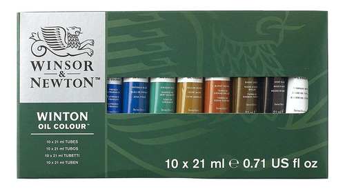 Winsor & Newton Winton Oil Colour Tube Set 10 X 21ml Row