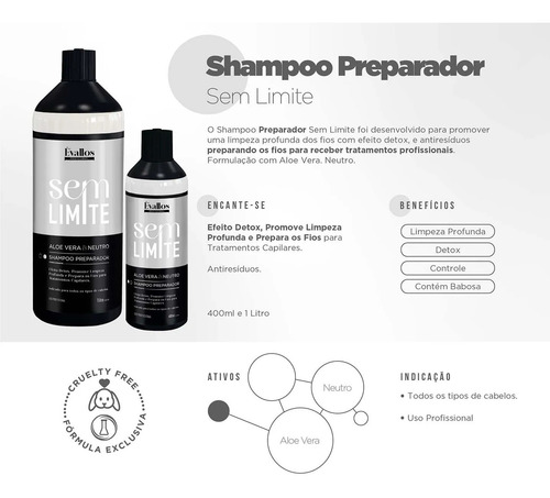 Évallos Shampoo Preparador Sem Limite Antiresíduos Detox 1l