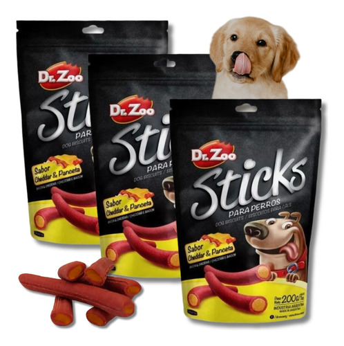 Golosinas Bocaditos Dr.zoo Sticks Cheddar Y Panceta 200gr