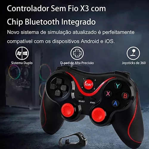 Controle Para Jogar Free Fire Bluetooth Sem Fio Android - v8