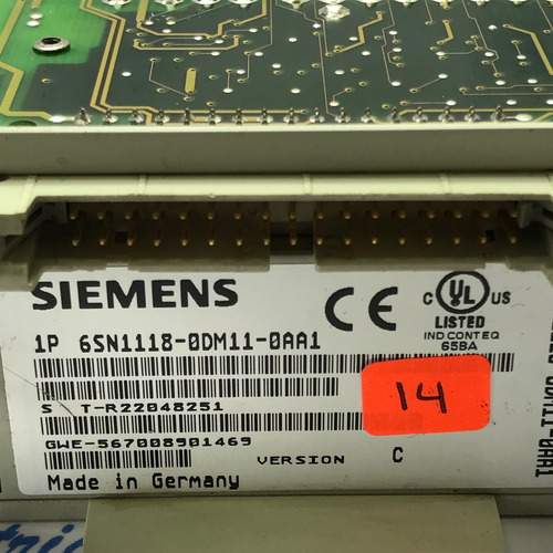 Siemens 6sn1118-0dm11-0aa11 Tarjeta De Control 14 (Usado)