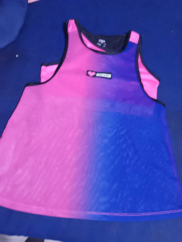 Musculosa Top Fuxia Azul Talle S 