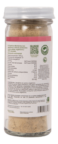 Organicos Monterrey Jengibre En Polvo 60 G