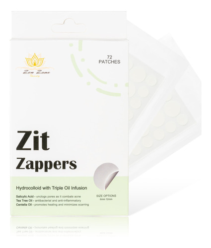 Zen Zone Beauty Zit Zappers - Parches Para El Acne Con Tripl