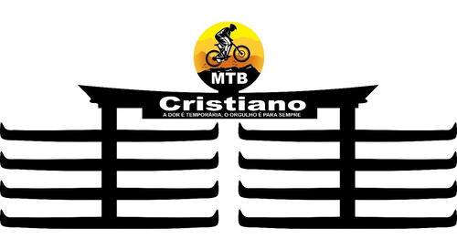 Porta Medalhas Mtb Mountain Bike Personalizado C/ Nome Mod2