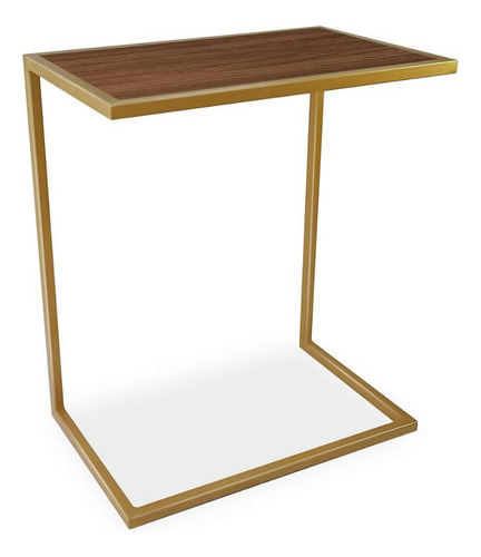 Mesa Lateral De Apoio Belfast Para Sofá Dourado Villandry Cor Dourado-escuro