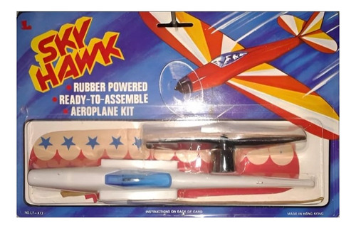 Avion Motor A Goma Skyhawk Balsa Ensambla Y Vola Increible! Varios