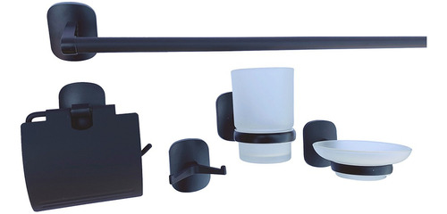 Juego Accesorios Para Baño 5 Pza Negro