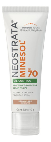 Protetor Minesol Oil Control Fps70 Médio Claro 40g Neostrata