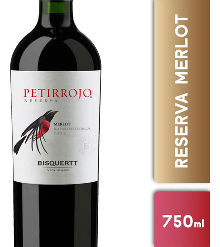 Vino Tinto Petirrojo Reserva Merlot 750cc 1 Unidad