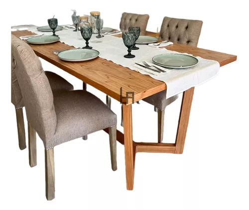 Juego comedor madera Petiribí + 6 Sillas Ginger - SILVINA C