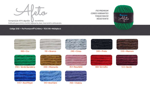 Kit Linha Supremo Afeto Premium 360m 6 Unidades Fio 4