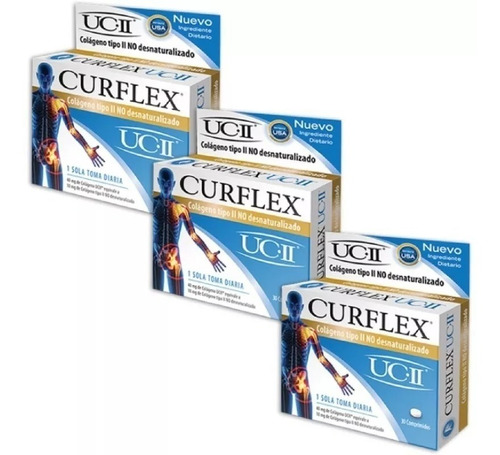 Imagen 1 de 10 de Curflex Colageno Tipo Ii No Desnaturalizado Artrosis X30 X3