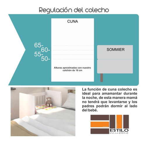 Cuna Colecho Multifuncion 5 En 1 Incluye Colchón