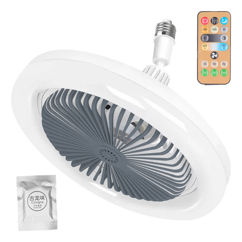 Ventilador De Techo Con Luz Led De 10 Pulgadas Para Aromaterapia Slim Company Conector E27 Ajustable 120v 30w 350 Rpm 5 Aspas 3 Velocidades Con Control Remoto 3 Intensidades Color Gris