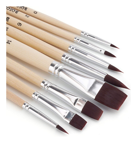 Conjunto De Pinceles De Pintura Bosobo, 8 Pcs Professional D