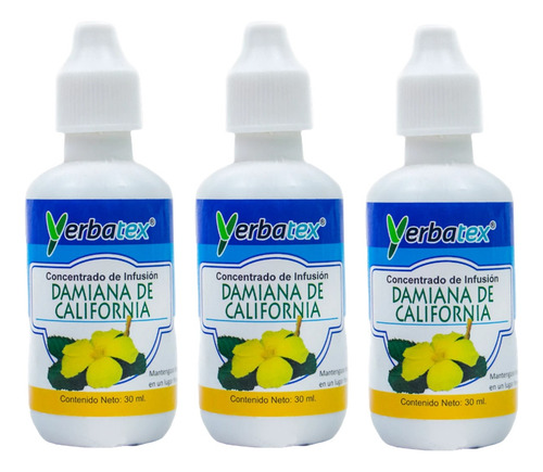 3 Té De Damiana De California En Gotas 30ml
