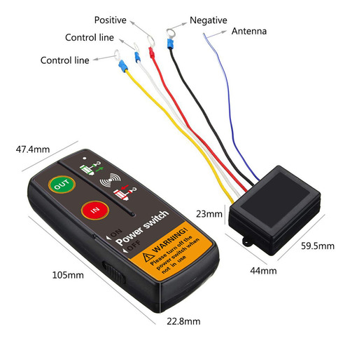 Juego De Control Remoto De Cabrestante Inalámbrico 12v 24v