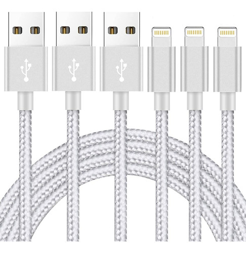 Paquete De 3 Cables De Carga Para iPhone [certificado Mfi] D