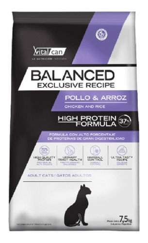 Vitalcan Balanced Exclusive Recipe Gato X 7.5 Kg.