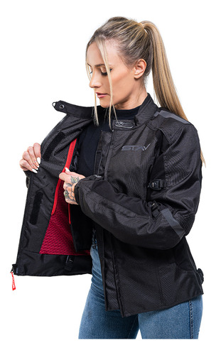 Imagen 2 de 8 de Campera Moto Stav Lady Protection Abrasion Control