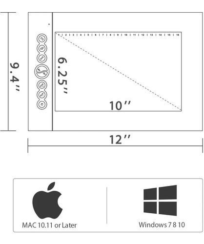 Tableta Gráfica Digitalizadora Huion Inspiroy H610pro V2 Ya!