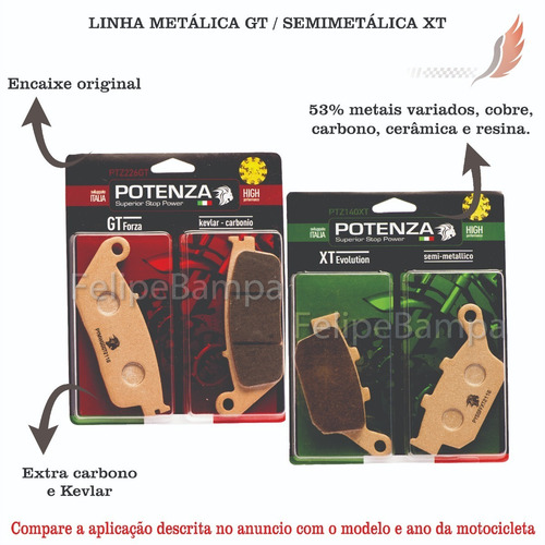 Kit Pastilha Potenza Diant+tras Cb500f Cb500x 226gt+140xt