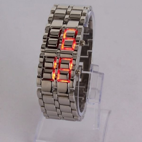 Moda Elegante Lava Rojo Pantalla Digital Led Reloj Banda De 