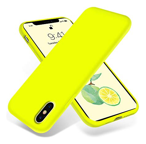 Funda Para iPhone XS Max Fluorescent Amarillo Ultra Delgado