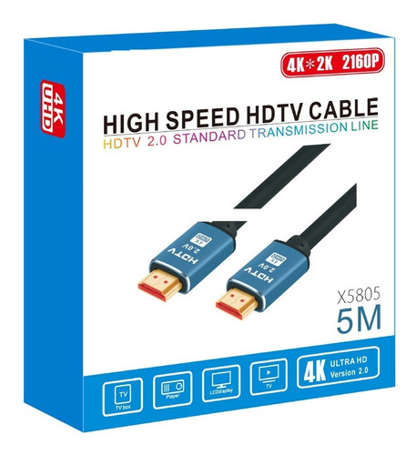 Cable Hdmi 4k/5 Metros Hdtv -cable Hdmi 2.0/alta Velocidad 