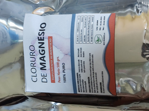 Cloruro De Magnesio Checo X 500 Grs Bolsa Aluminizada