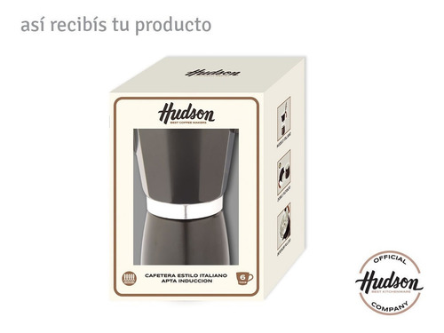 Cafetera Aluminio Esmaltado Negro Tipo Italiana Induccion 6