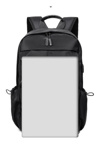 Mochila Reforzada Usb Impermeable Tira P Carry-on Porta Comp Color 02 Negro Q1 Diseño de la tela Memory Fabric