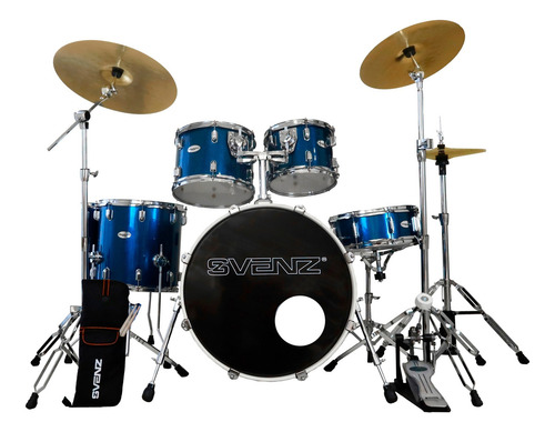 Batería Svenz Dragonfly Dgx-5 Metal Platillos, Banco. Color Indigo Space Sparkle Iss