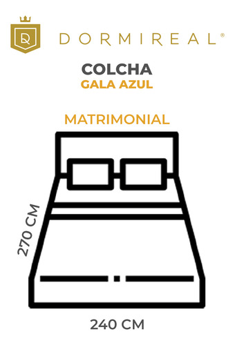 Colcha Gala Azul Doble Vista Matrimonial
