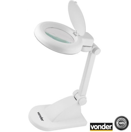 Lupa Articulada Led 7w Bivolt Base P Bancada Vonder Zoom 12x