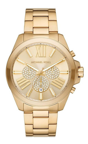 Reloj Michael Kors Mk8928 Wren Cronógrafo Gold-tone Stinle Color de la correa Dorado Color del bisel Acero inoxidable Color del fondo Dorado