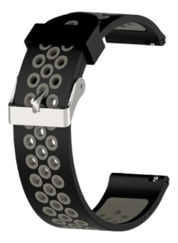 Pulseira 20mm Silicone Light Compatível Garmin Venu Sq Music Cor Preto-cinza