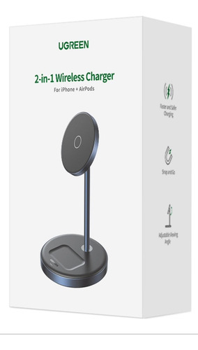 Carregador Ugreen 2 Em 1 Wireless Charger