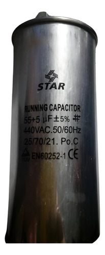 Capacitor Minisplit 55+5 Uf 440v Aluminio